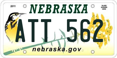 NE license plate ATT562
