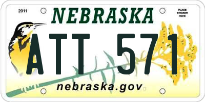 NE license plate ATT571