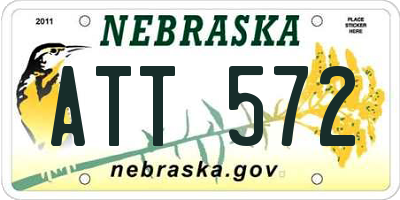 NE license plate ATT572