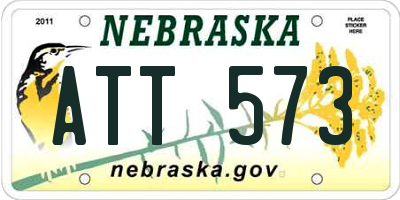 NE license plate ATT573
