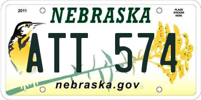 NE license plate ATT574