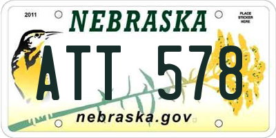 NE license plate ATT578