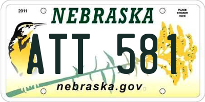 NE license plate ATT581