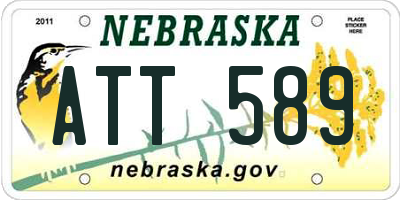 NE license plate ATT589