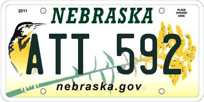 NE license plate ATT592