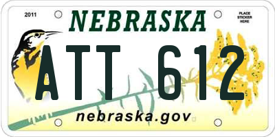 NE license plate ATT612