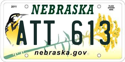 NE license plate ATT613