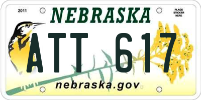 NE license plate ATT617
