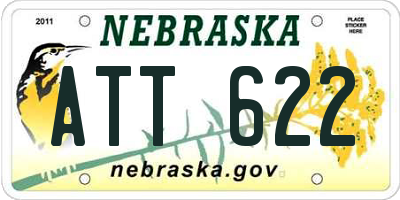 NE license plate ATT622