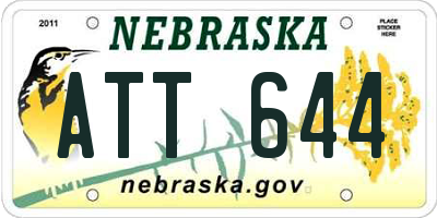 NE license plate ATT644