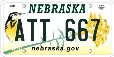 NE license plate ATT667