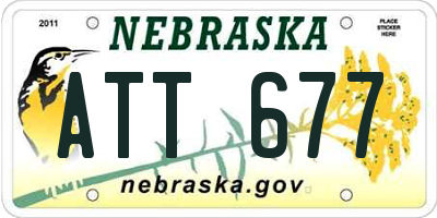NE license plate ATT677