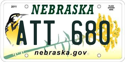 NE license plate ATT680