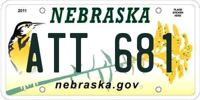 NE license plate ATT681
