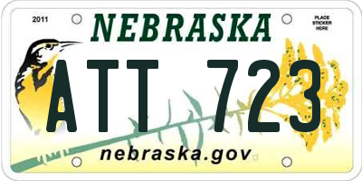NE license plate ATT723