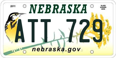 NE license plate ATT729