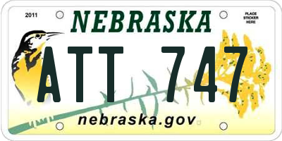 NE license plate ATT747
