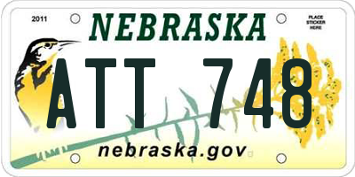 NE license plate ATT748