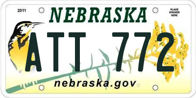 NE license plate ATT772