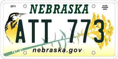 NE license plate ATT773
