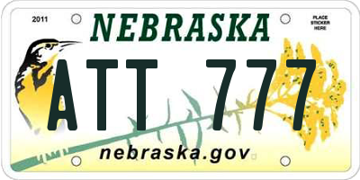 NE license plate ATT777