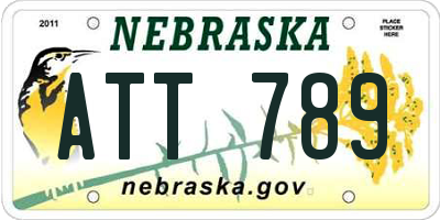 NE license plate ATT789