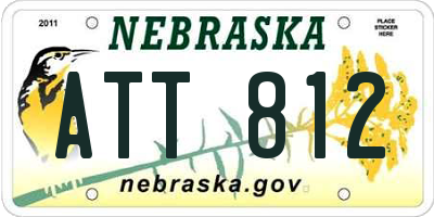 NE license plate ATT812