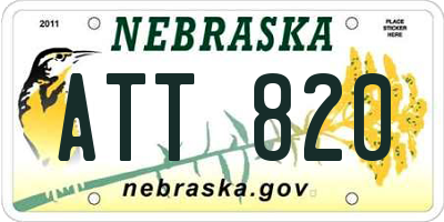 NE license plate ATT820