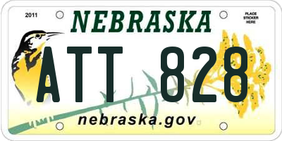 NE license plate ATT828