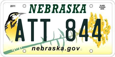 NE license plate ATT844
