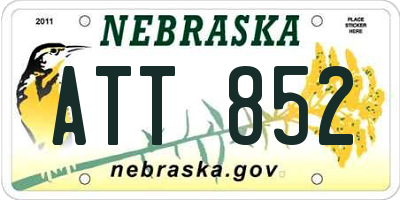 NE license plate ATT852