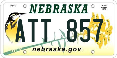 NE license plate ATT857