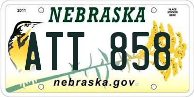 NE license plate ATT858