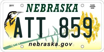 NE license plate ATT859