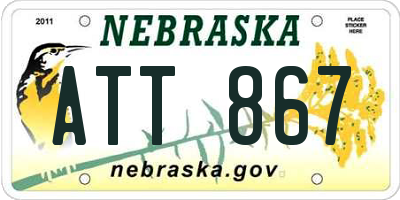 NE license plate ATT867