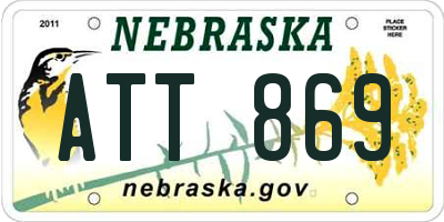 NE license plate ATT869