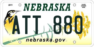 NE license plate ATT880