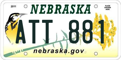 NE license plate ATT881