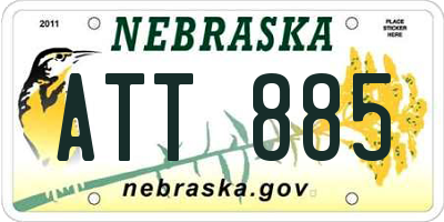 NE license plate ATT885