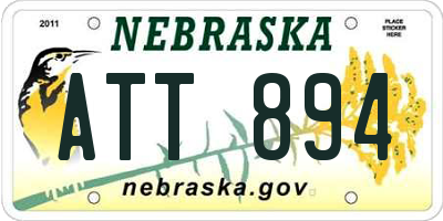 NE license plate ATT894