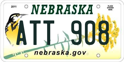 NE license plate ATT908