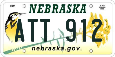 NE license plate ATT912
