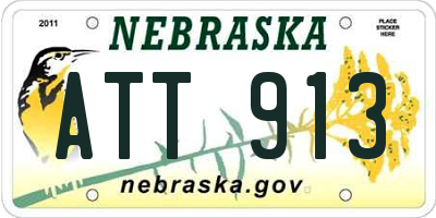 NE license plate ATT913