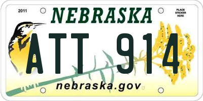 NE license plate ATT914