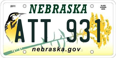 NE license plate ATT931