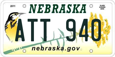 NE license plate ATT940