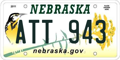 NE license plate ATT943