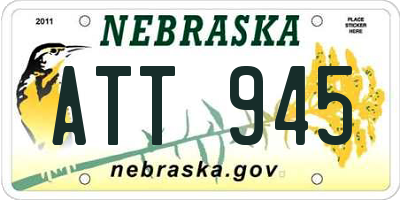 NE license plate ATT945