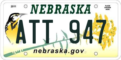 NE license plate ATT947