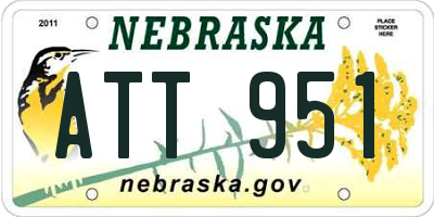 NE license plate ATT951